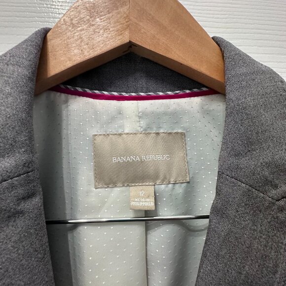 Banana Republic Gray Blazer Suit Jacket Size 12 - Picture 2 of 14